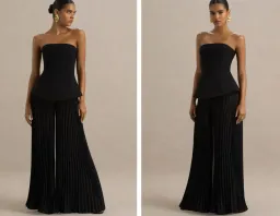 Club L London Feeling Good Black Bandeau Jumpsuit With Pleated Trouser size 10 for rent on The Volte - image 3