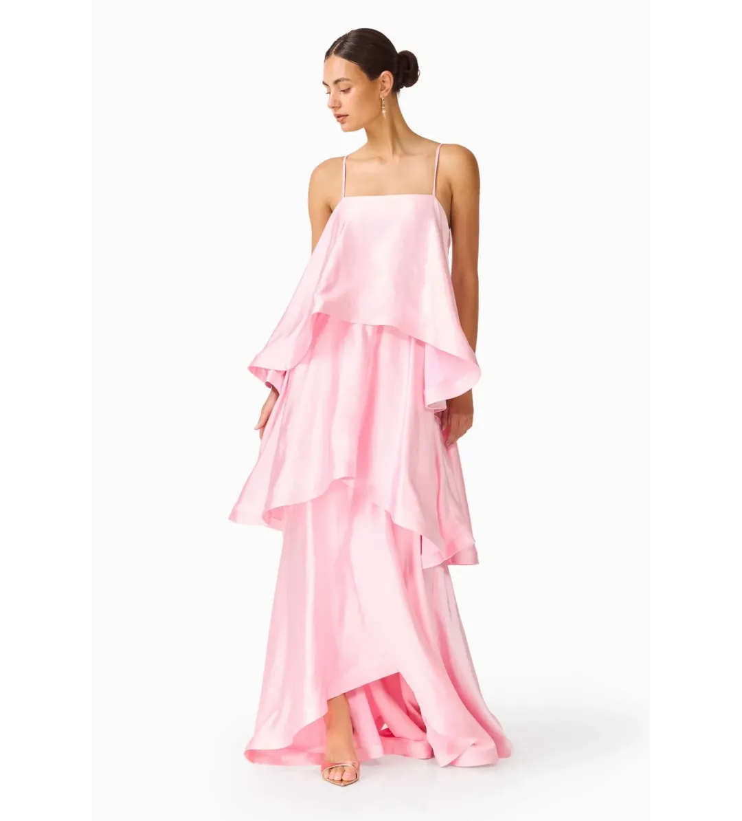 Elliatt Tilly Tiered Maxi Dress in Pale Pink Size 12 for rent on The Volte - main image