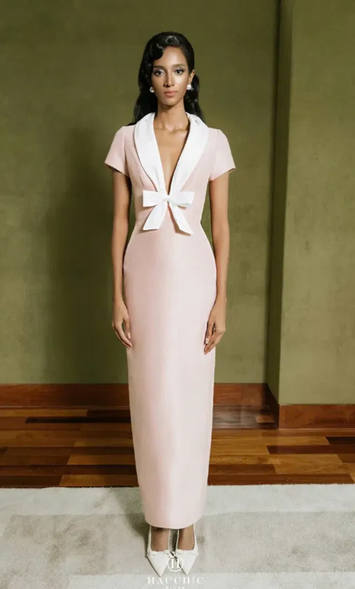 HACCHIC COUTURE Sweetheart Silk Dress in PINK size Small - Image 1