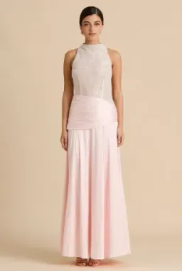 SONYA MODA DALIA GOWN IN BLUSH SIZE 10 MEDIUM for rent on The Volte - image 1