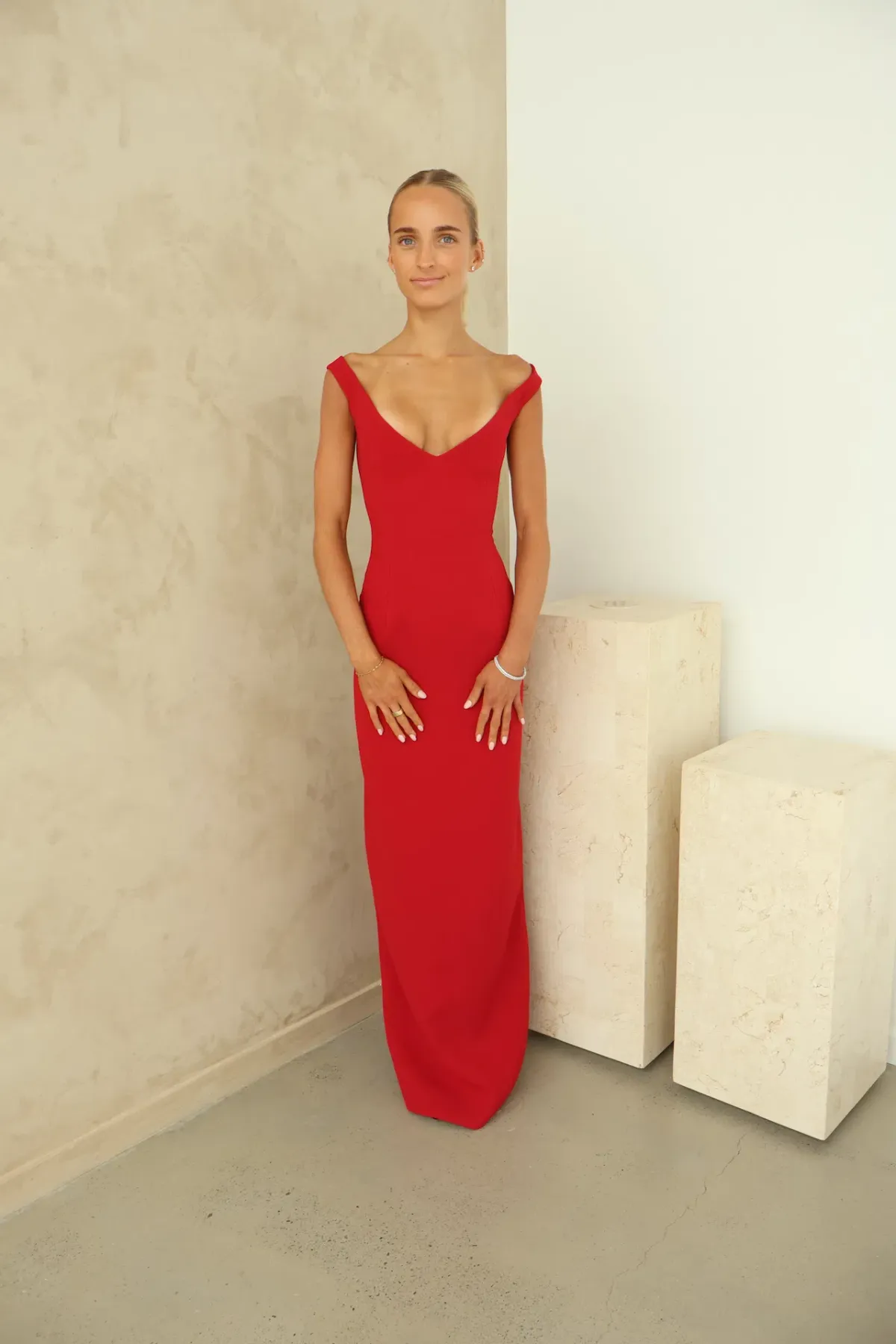 Arcina Ori Ellery Maxi Dress Red Red Size XS/AU 6 for rent on The Volte - main image