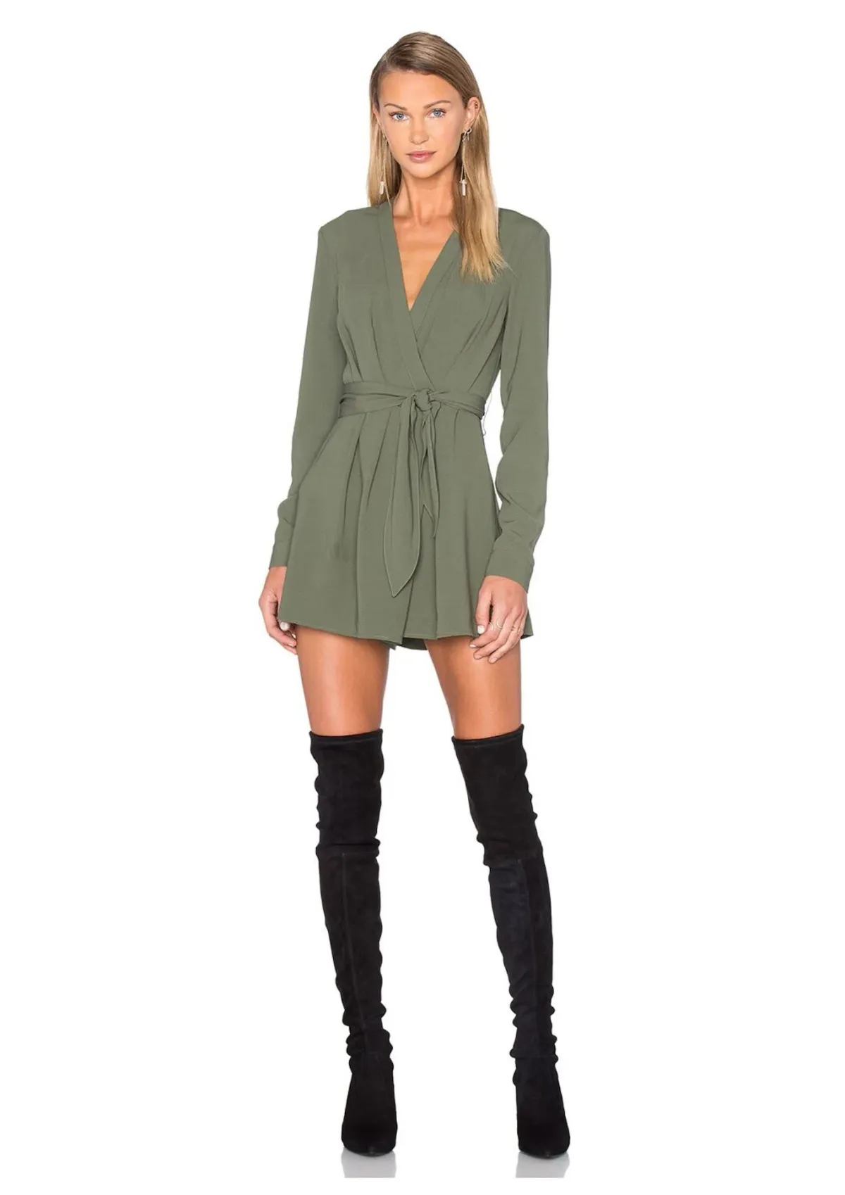 The Fifth Label Above & Beyond Long Sleeve Playsuit Khaki Size 6 - Image 1