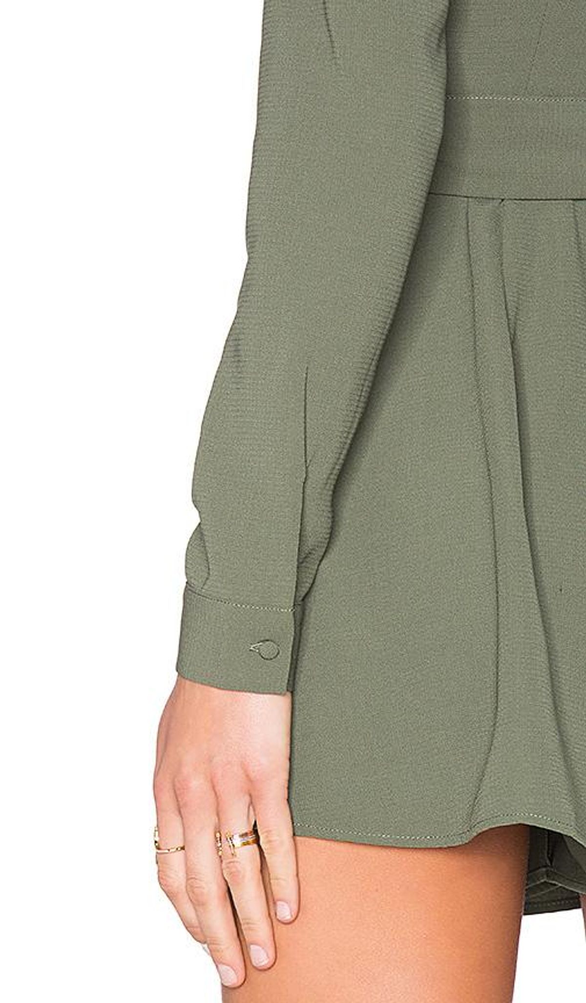 The Fifth Label Above & Beyond Long Sleeve Playsuit Khaki Size 6 - Image 4