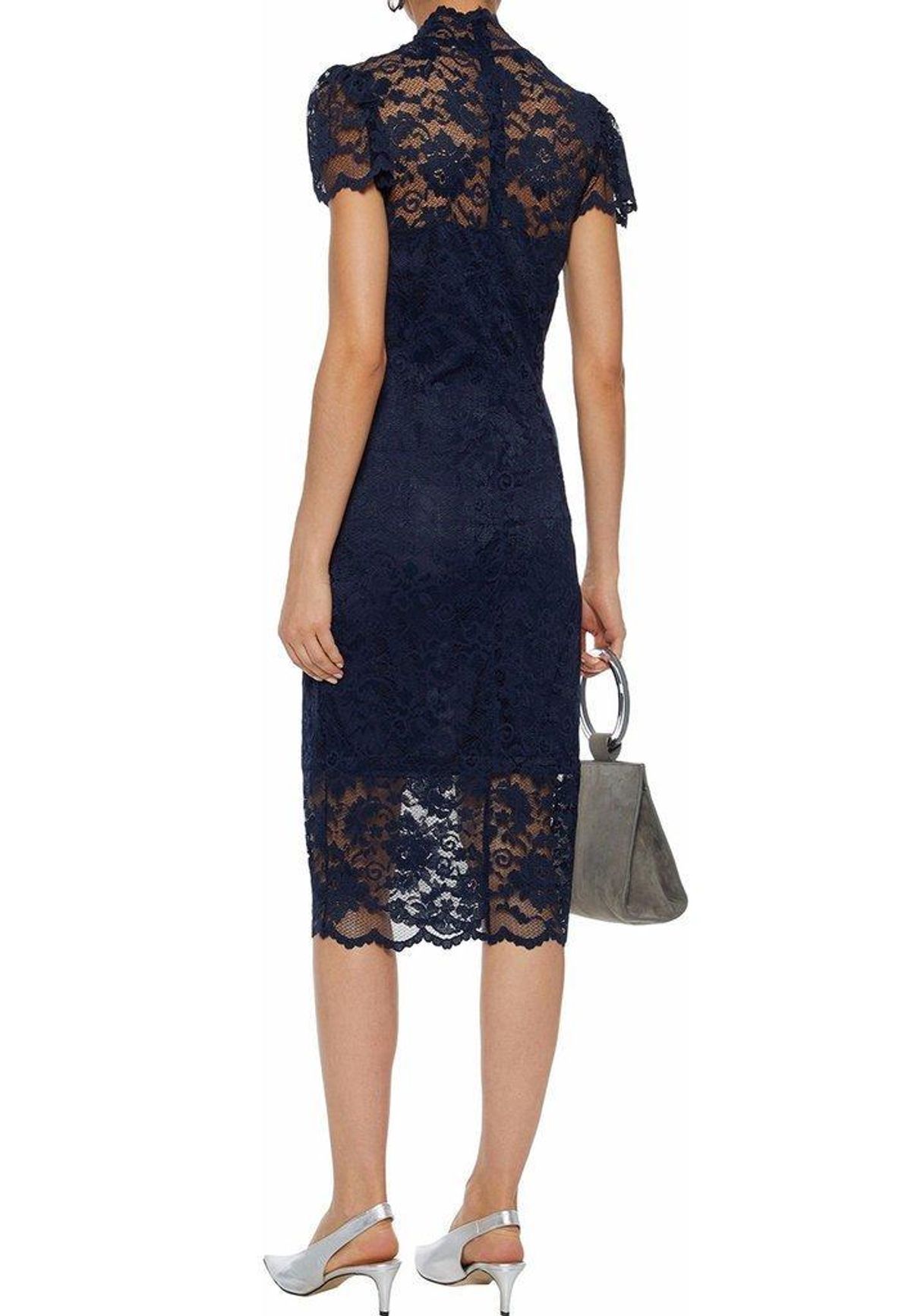 Ganni Flynn Stretch-Lace Turtleneck Dress size 6 - Image 4