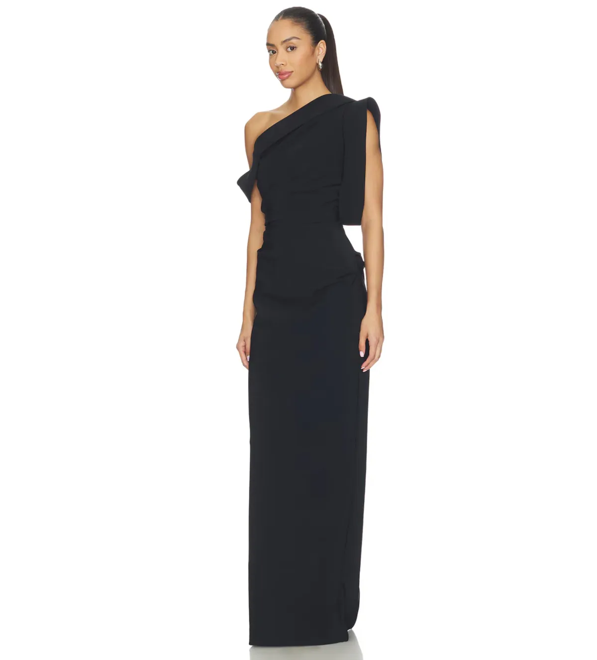 Rachel Gilbert Rowana One Shoulder Gown in Black Size AU12 - Image 2