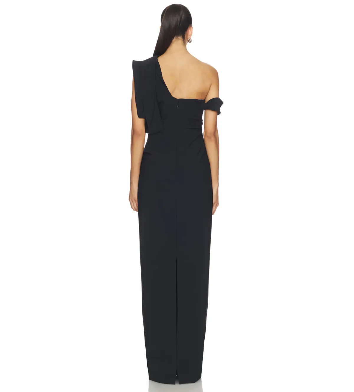 Rachel Gilbert Rowana One Shoulder Gown in Black Size AU12 - Image 3