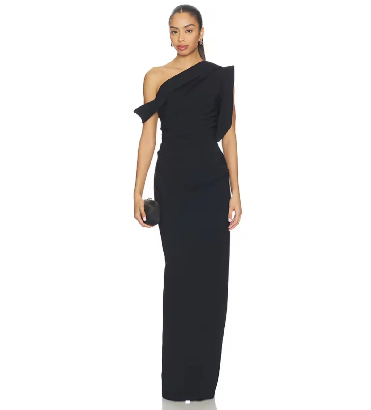 Rachel Gilbert Rowana One Shoulder Gown in Black Size AU12 - Image 1