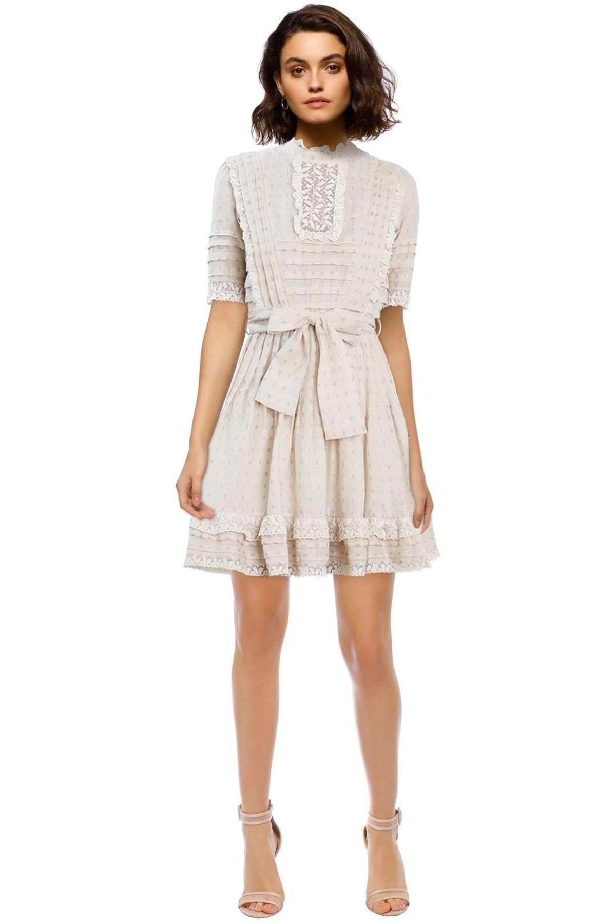Zimmermann Helm Dot Frill Mini Dress Cream Size 8 - Image 1
