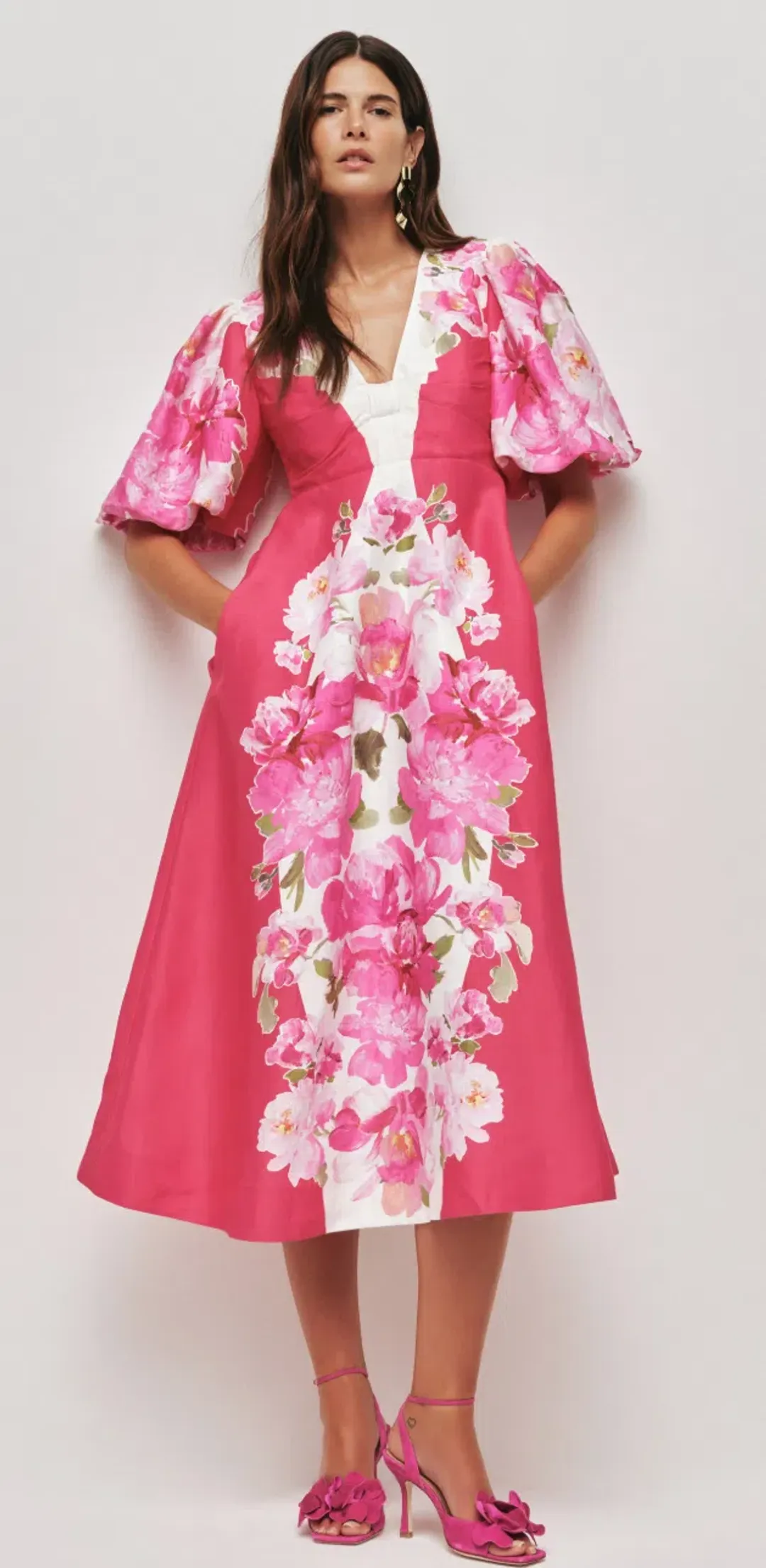 AJE OVERFLOW KNOTTED MIDI DRESS SIZE 10 for rent on The Volte - main image