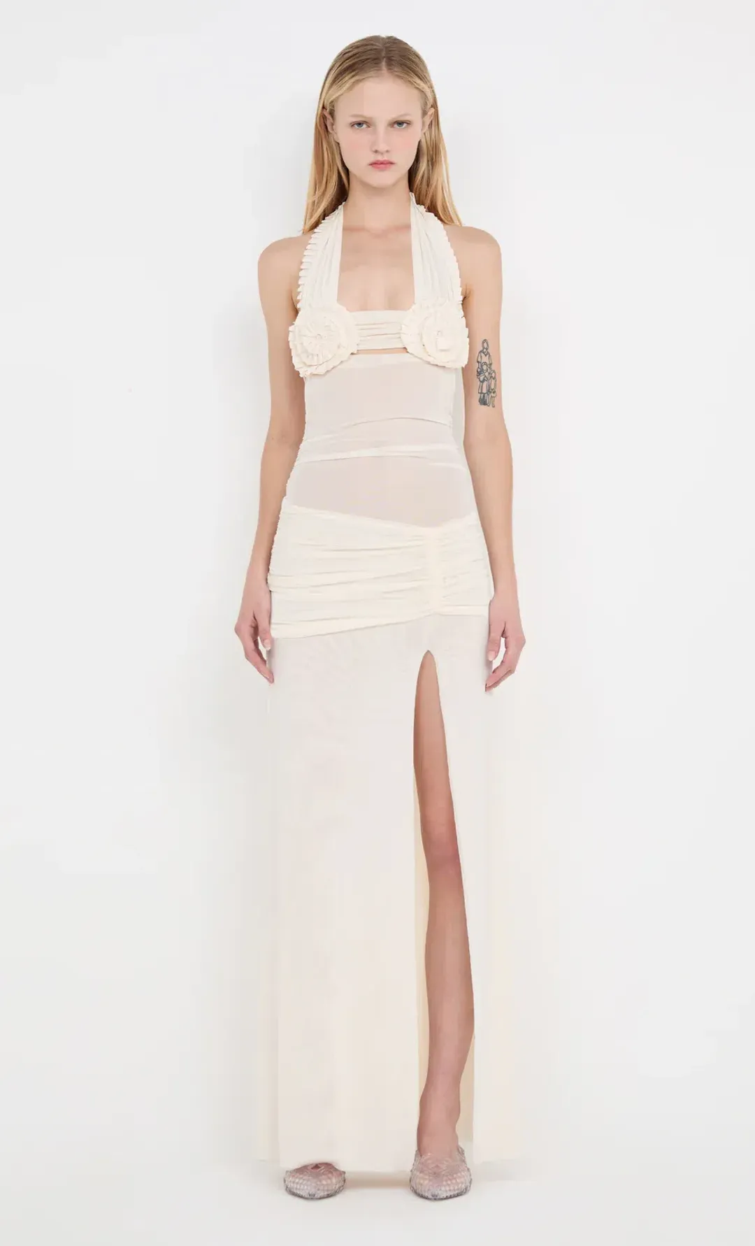 Bec & Bridge Viola Spiral Maxi Dress in Buttercream Size 8 for rent on The Volte - main image