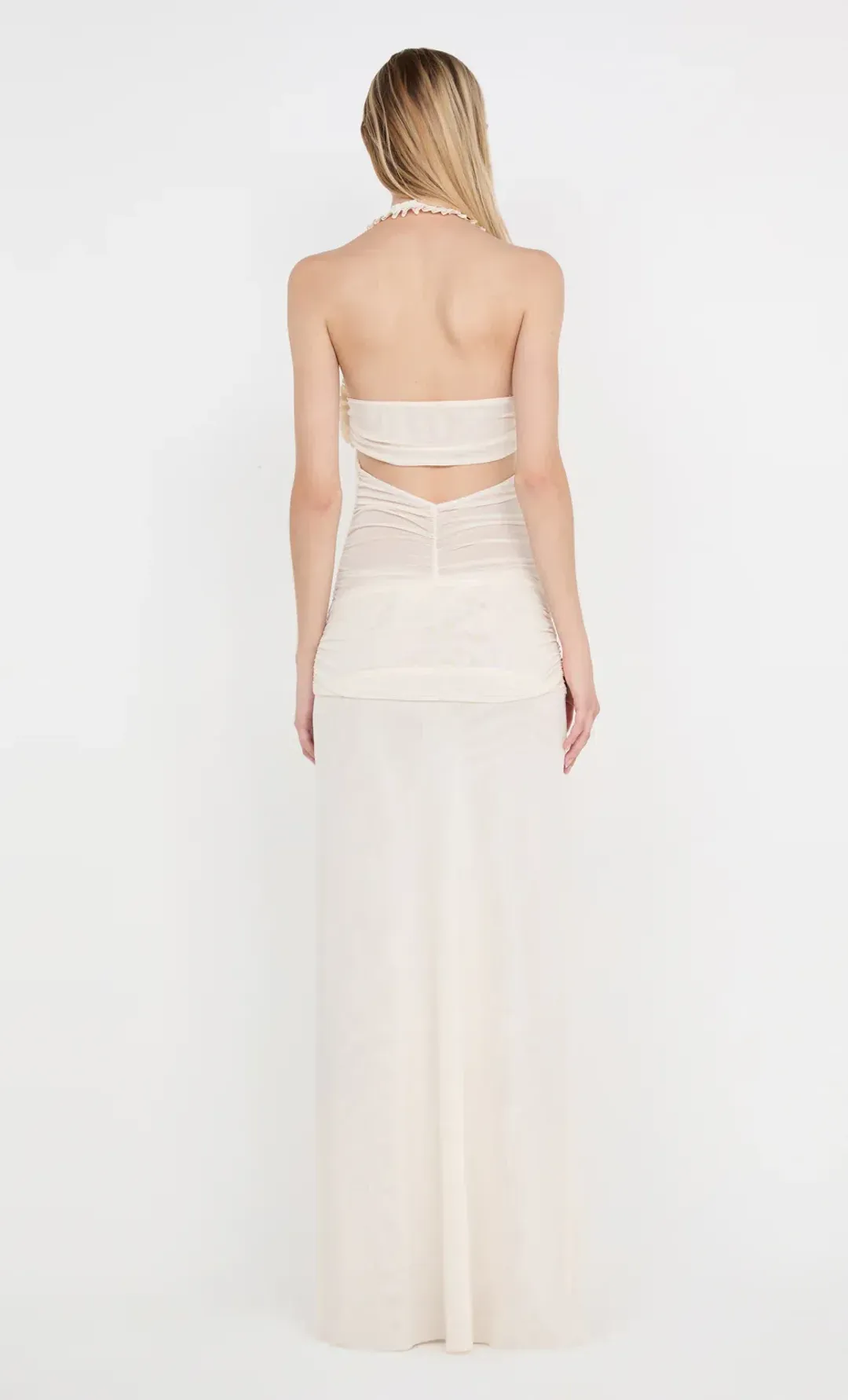 Bec & Bridge Viola Spiral Maxi Dress in Buttercream Size 8 for rent on The Volte - main image