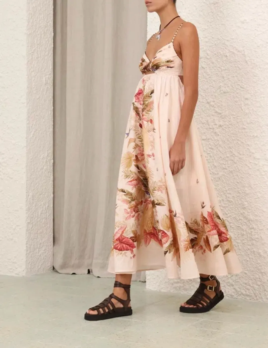 Zimmermann Ascension Twist Front midi Dress Size 0 / Aus 8 for rent on The Volte - main image