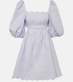 Zimmermann Halliday Scalloped linen minidress lilac size 0P / Aus 6 for rent on The Volte - image 3