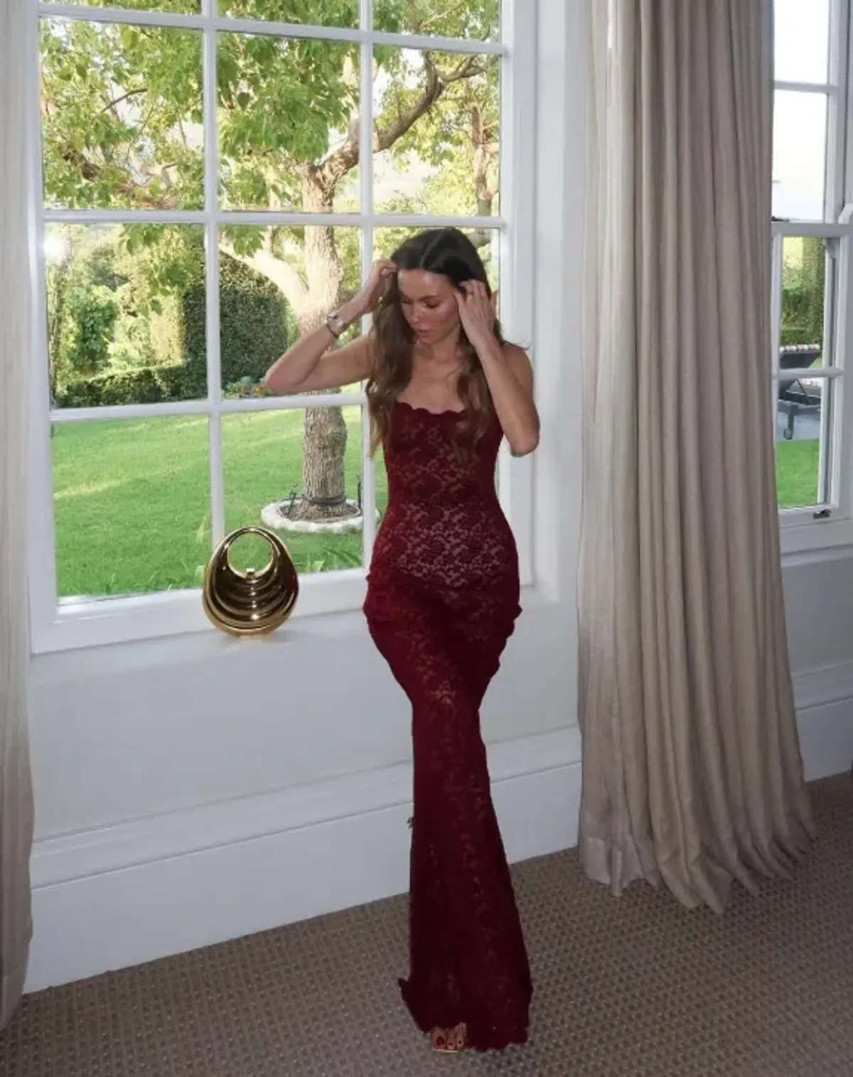 Arcina Ori Margot Maxi Dress Red Wine Size Small - Image 5