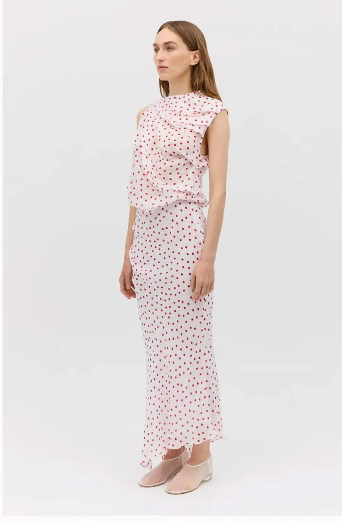 Bianca Spender Polka Dot Chiffon Tumble Dress - Image 3