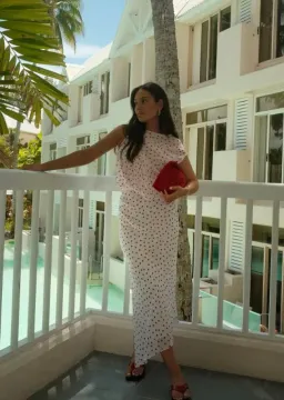 Bianca Spender Polka Dot Chiffon Tumble Dress for rent on The Volte - image 5