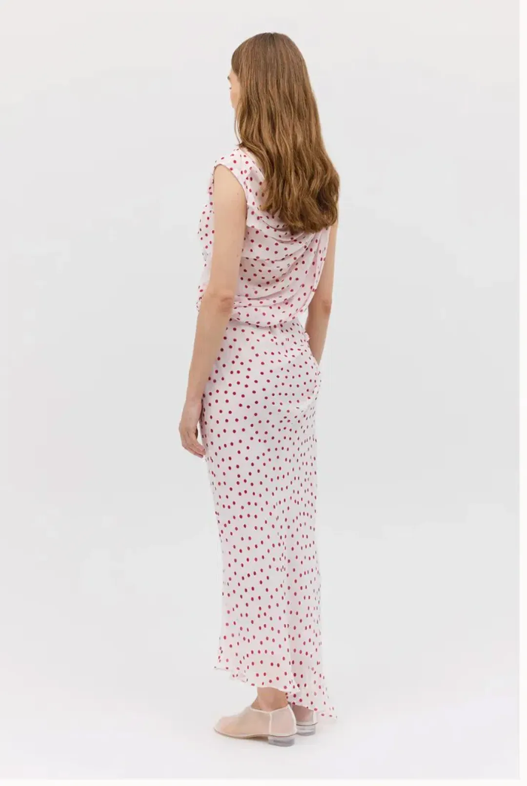 Bianca Spender Polka Dot Chiffon Tumble Dress for rent on The Volte - main image
