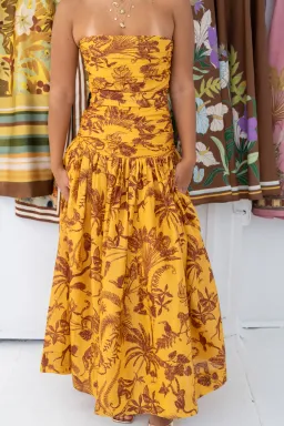 Alemais Banana Blossom Ruched Gown- 6 for rent on The Volte - image 2