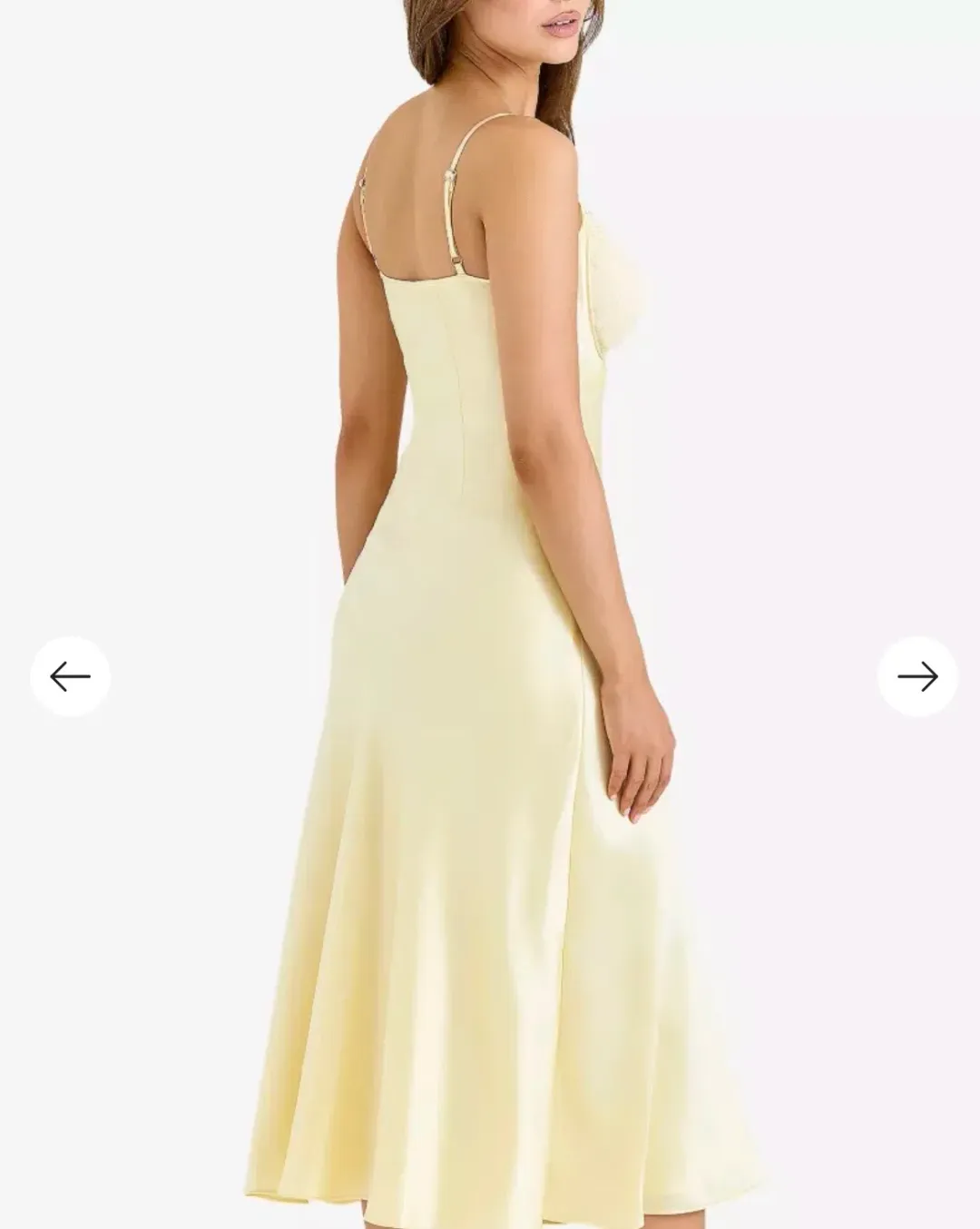 House of CB 'Felicity' Butter Yellow Satin Bias Cut Midi Dress for rent on The Volte - main image