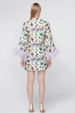 Kitri Carlotta Playing Cards Feather Mini Dress. Size 12 for rent on The Volte - image 6