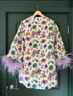 Kitri Carlotta Playing Cards Feather Mini Dress. Size 12 for rent on The Volte - image 4