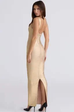 HOUSE OF CB The OG Gold Bandage Maxi Dress Size S for rent on The Volte - image 2