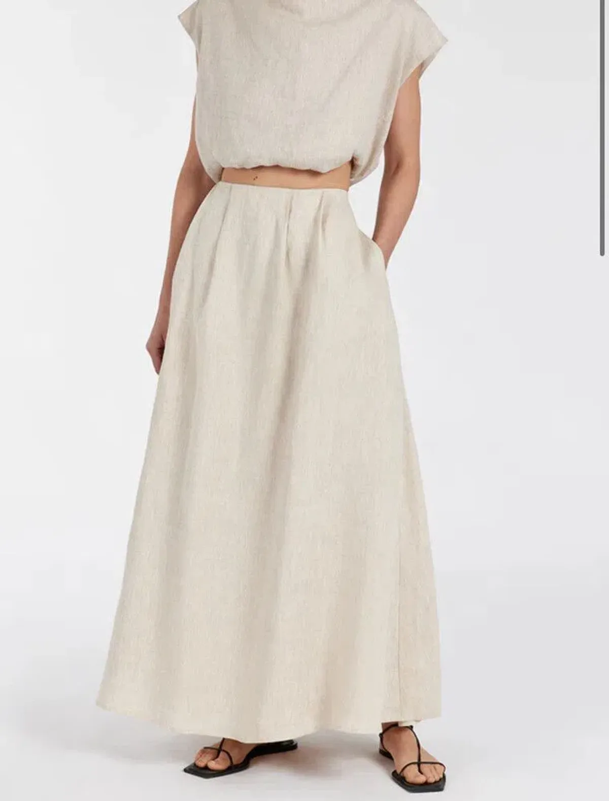 DIISH Natural Linen Skirt and Top Set. Size 10/12 - Image 4