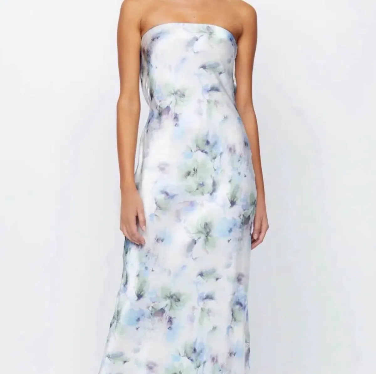 Bec + Bridge Moon Dance Strapless Dress in the "Watercolour Floral". Size 12 - Image 4
