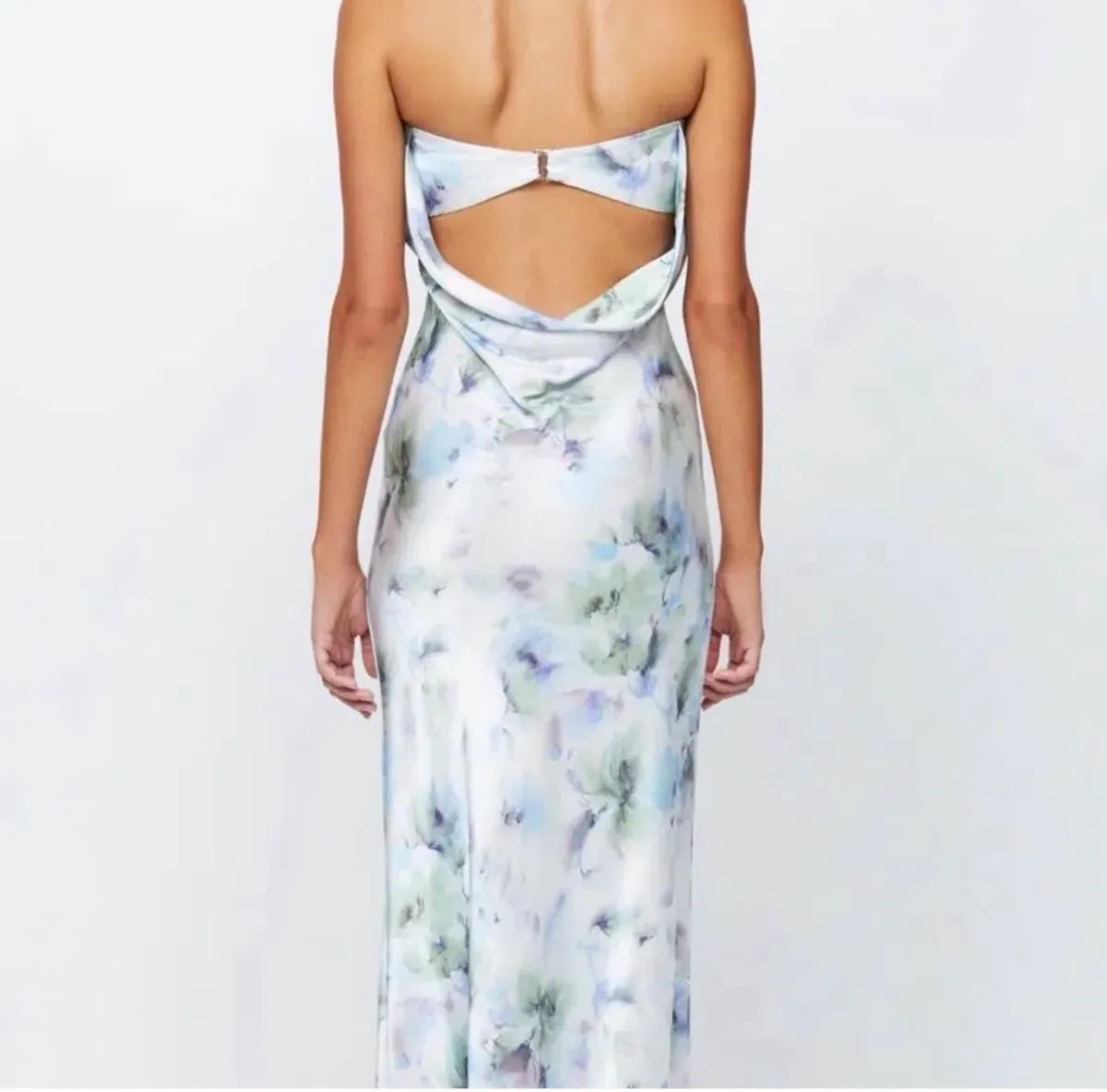 Bec + Bridge Moon Dance Strapless Dress in the "Watercolour Floral". Size 12 - Image 5