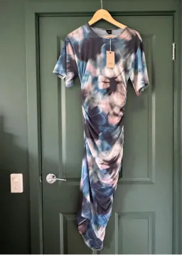 Husk Ruched Side Tie-Dye Midi Dress. Size 10 for rent on The Volte - image 1