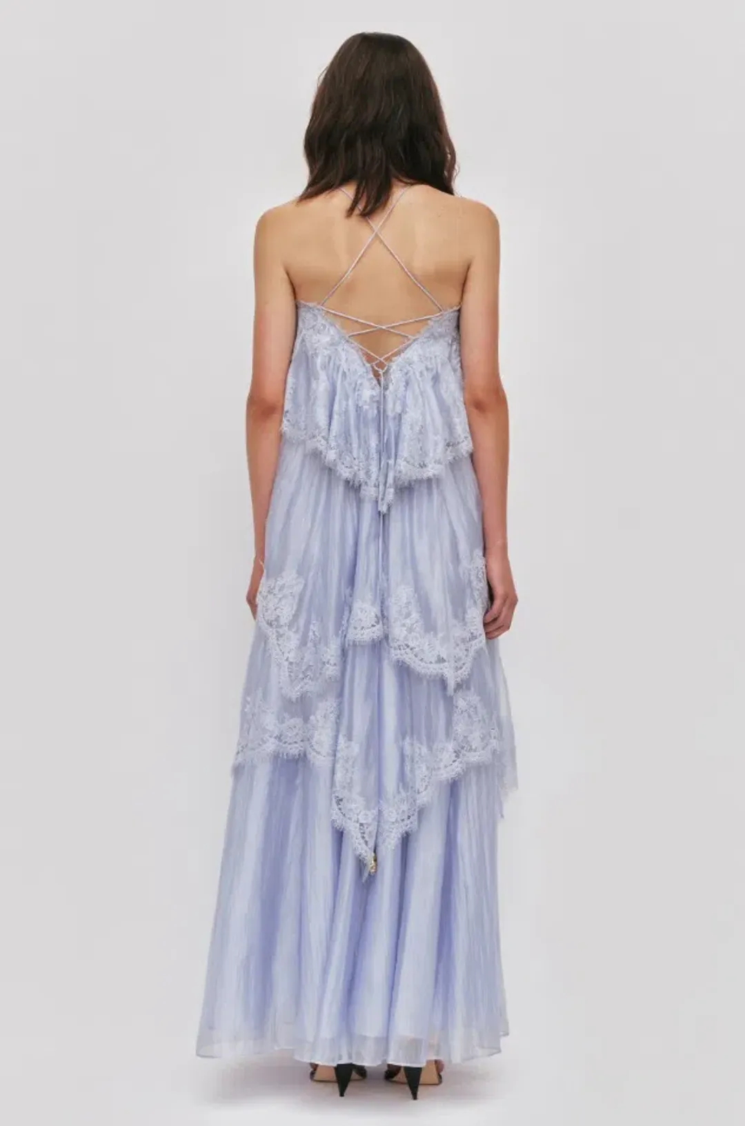 AJE Ophelia Lace Gown French Blue Size 8 for rent on The Volte - main image