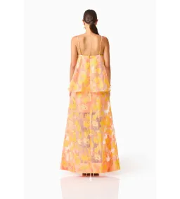 Elliatt Elysia Tiered Gown in Orange Floral Size M / AU10 for rent on The Volte - image 3