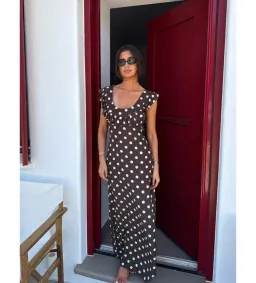 Design By Si Luna Dress in Polka Dots Brown/White Size XS/S for rent on The Volte - image 3