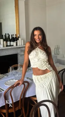 Koster Kulture Fleur Top and Skirt Set in Cream Small for rent on The Volte - image 3