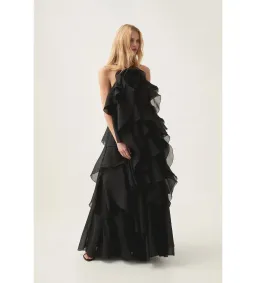 Aje Pandorea Layered Maxi Dress in Black Size AU12 for rent on The Volte - image 2