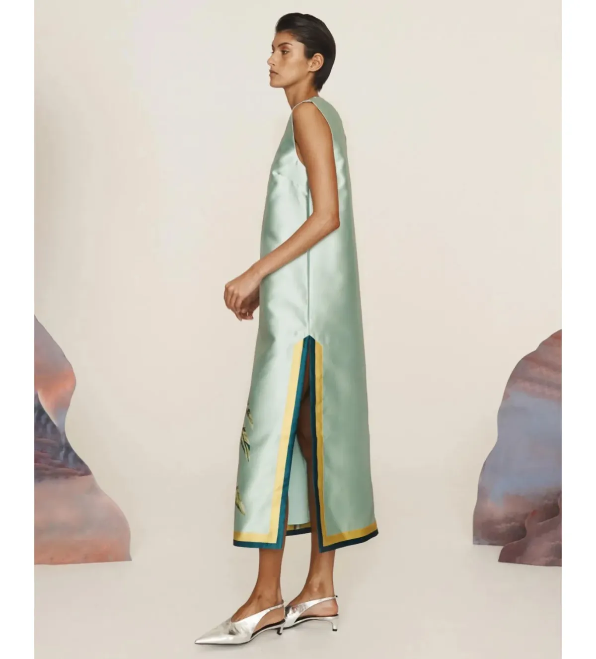 Alemais Anita Satin Crepe Midi Dress in Print Size AU10 - Image 2