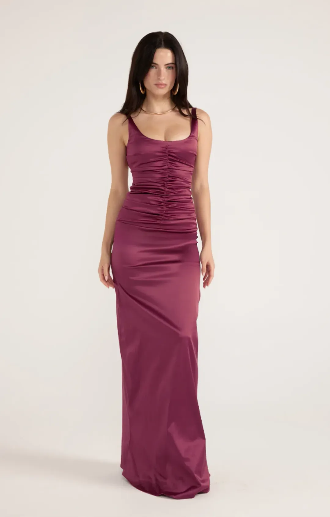 Ance Gria Atlein Gown in Plum for rent on The Volte - main image