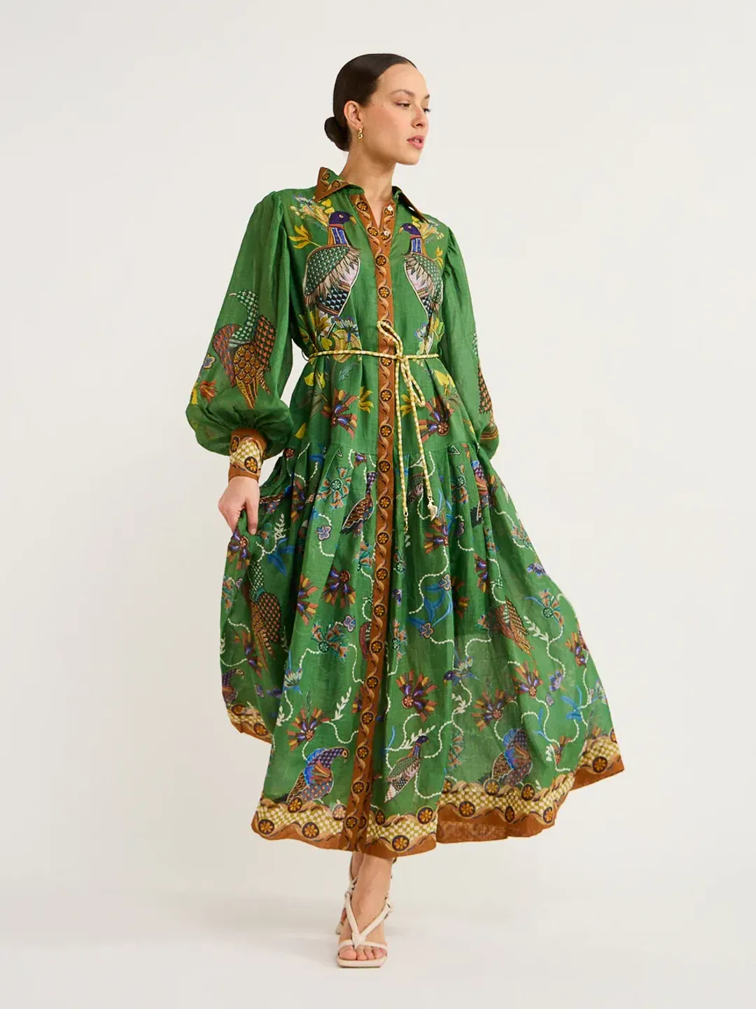Alemais Birdie Shirt Dress in Jade Size AU 14 for rent on The Volte - main image
