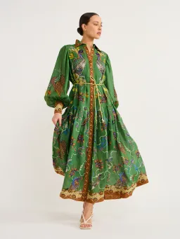 Alemais Birdie Shirt Dress in Jade Size AU 14 for rent on The Volte - image 2