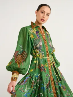 Alemais Birdie Shirt Dress in Jade Size AU 14 for rent on The Volte - image 4