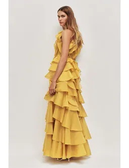 Aje Cleo Gown in Chartreuse Size 14 for rent on The Volte - image 5