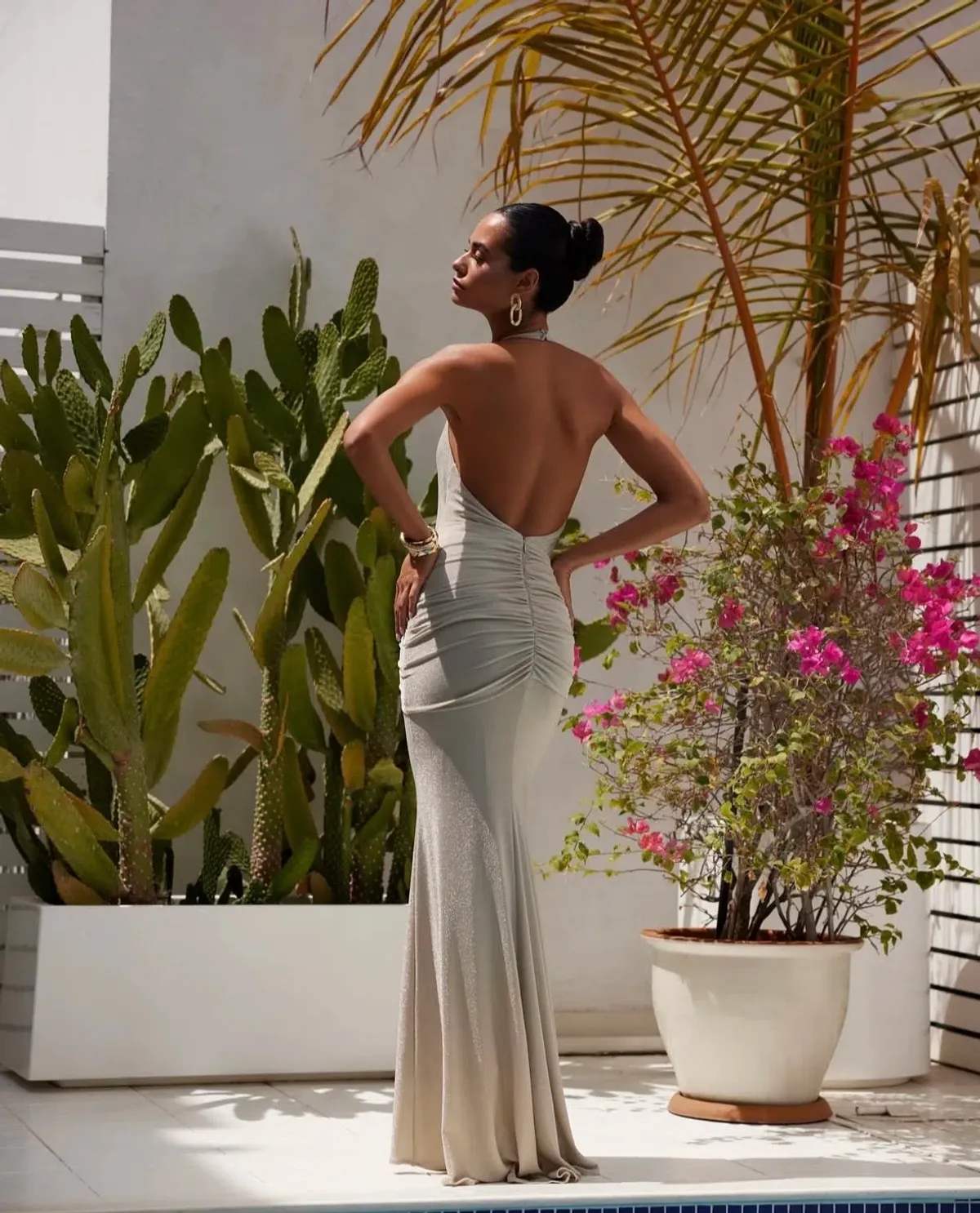 Abyss by Abby Paros Maxi Dress in Silver Size 8 - Image 2