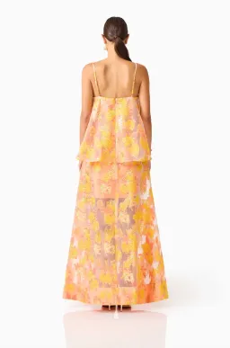 ELYSIA TIERED GOWN | ORANGE FLORAL - SIZE 10 for rent on The Volte - image 3