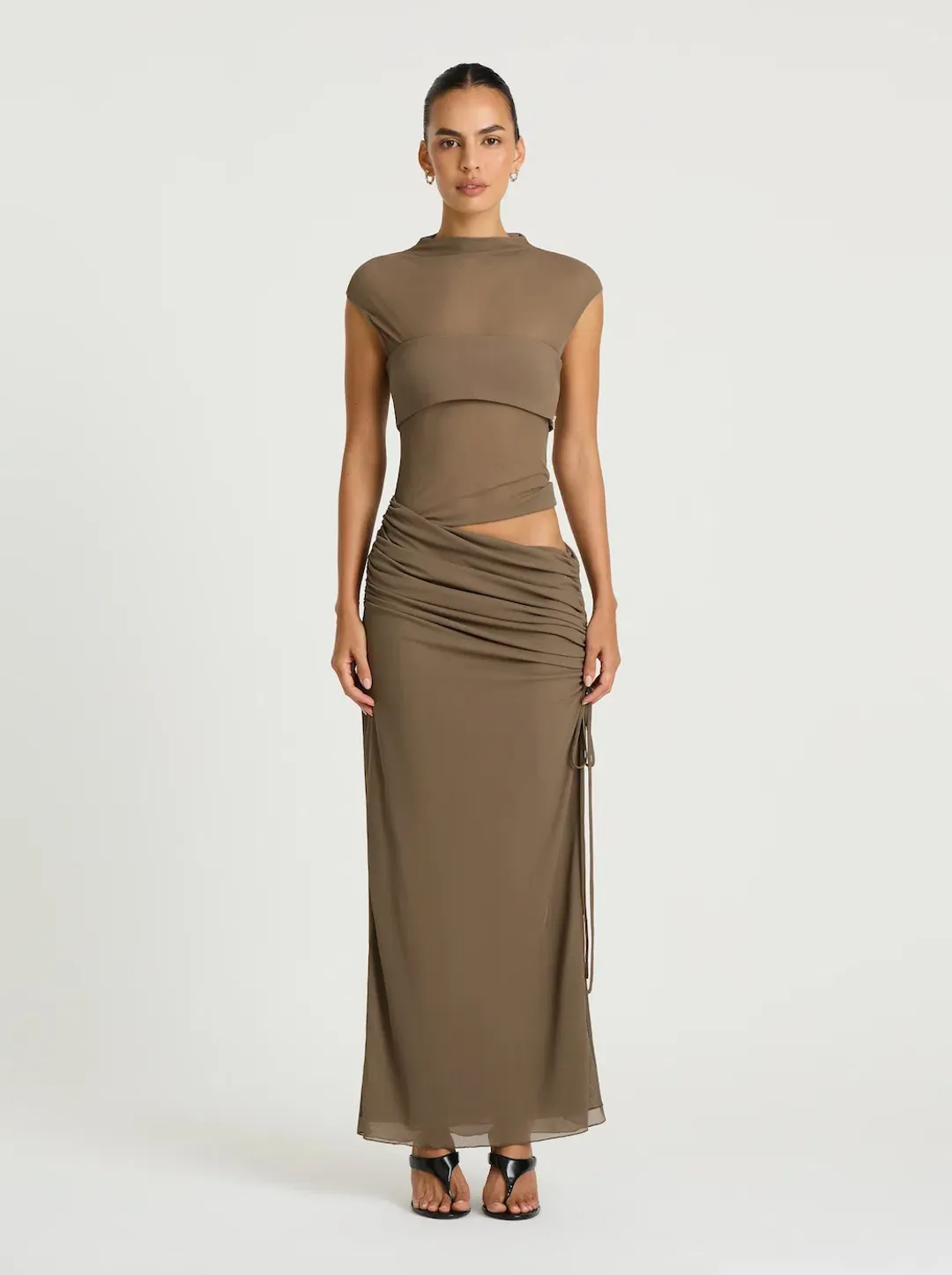 BECKER MAXI DRESS | KHAKI - SIZE 6 for rent on The Volte - main image