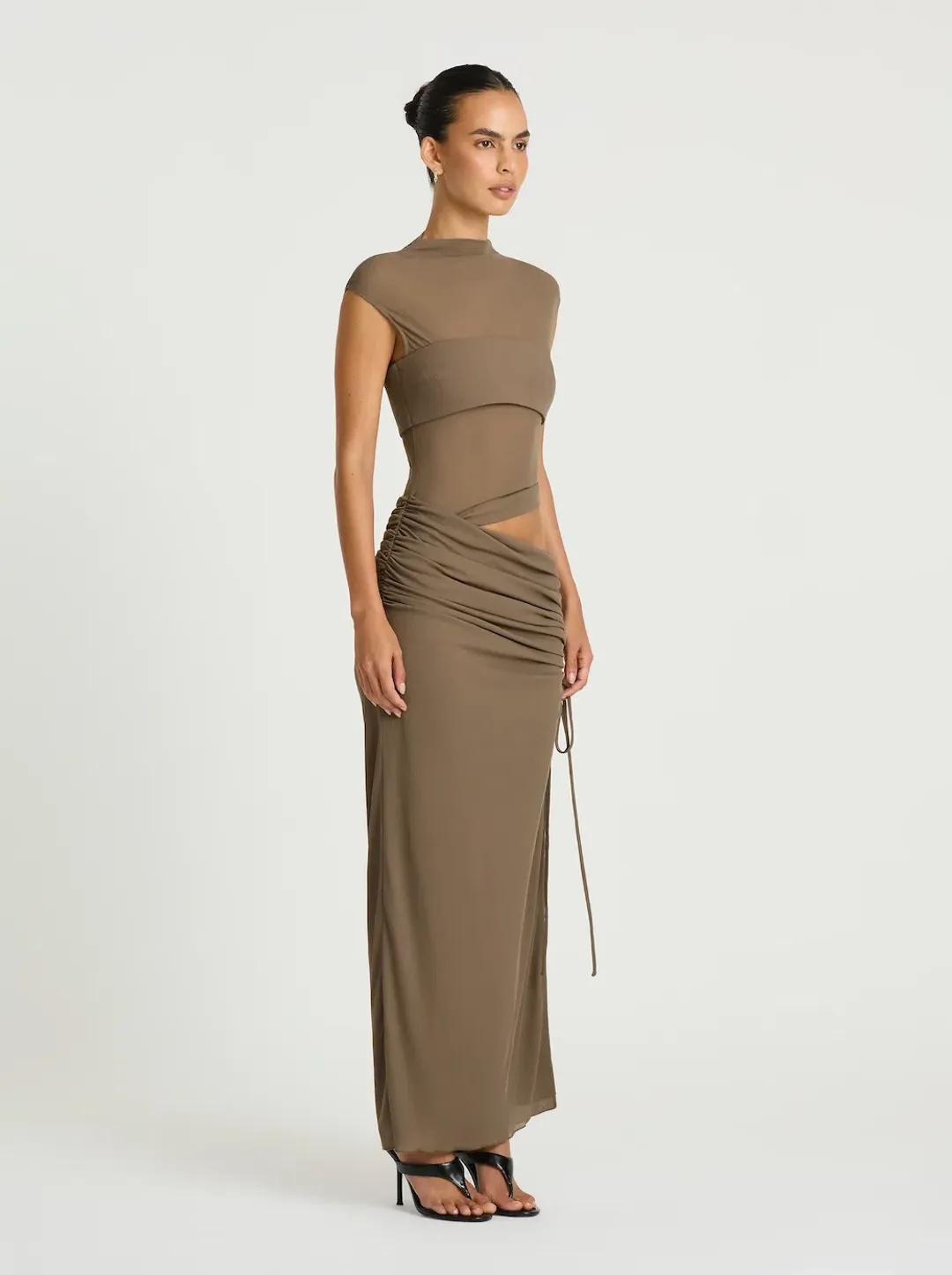 BECKER MAXI DRESS | KHAKI - SIZE 6 for rent on The Volte - main image