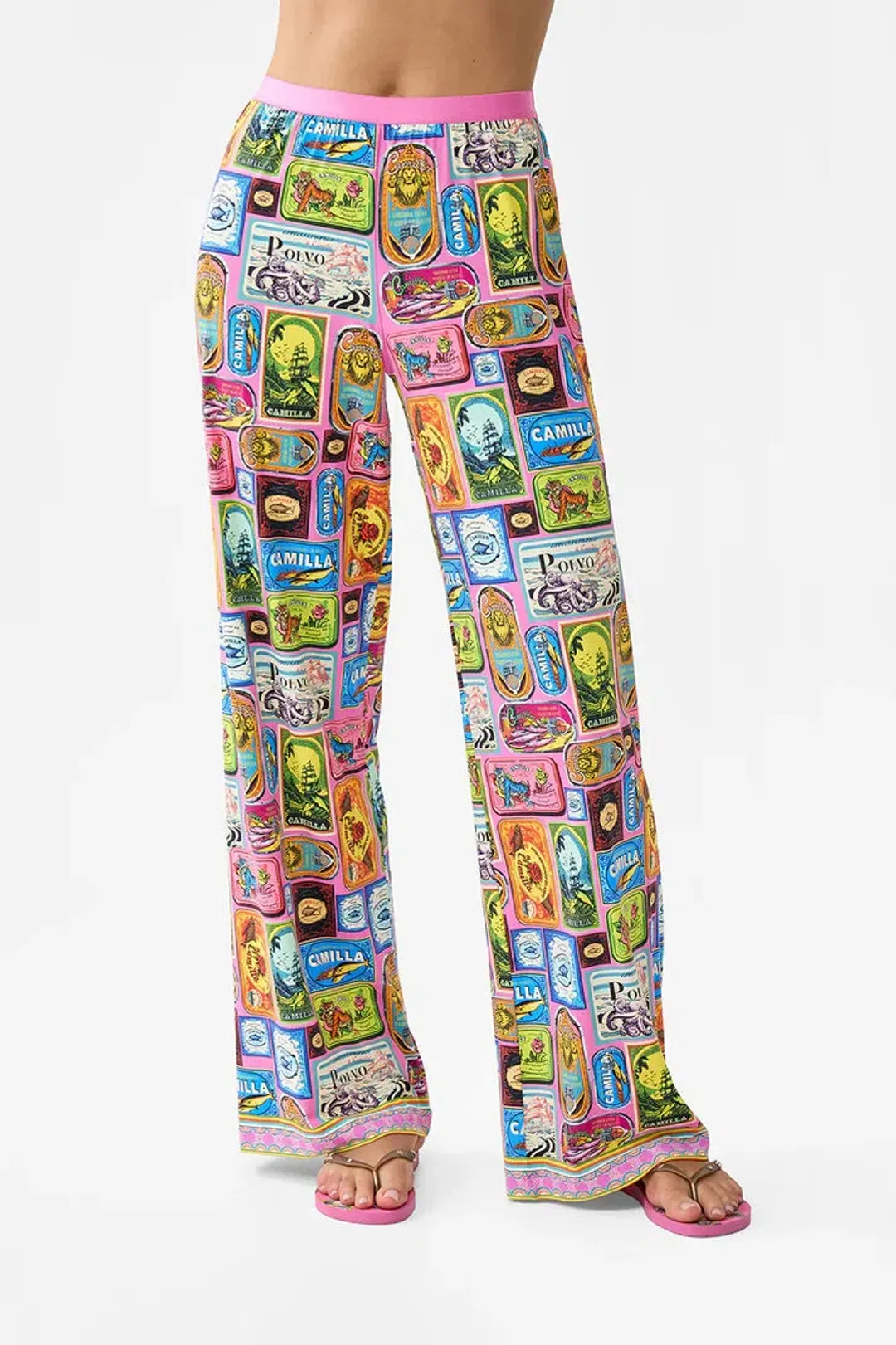 CAMILLA SALTY SPLENDOUR KNOTTED SCARF TOP AND PANTS for rent on The Volte - main image