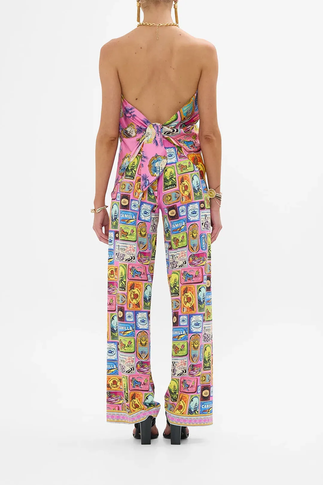 CAMILLA SALTY SPLENDOUR KNOTTED SCARF TOP AND PANTS for rent on The Volte - main image