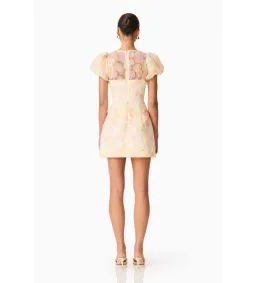 Elliatt Zaria Puff Sleeve Mini Dress Yellow Floral Size S AU 8 for rent on The Volte - image 3