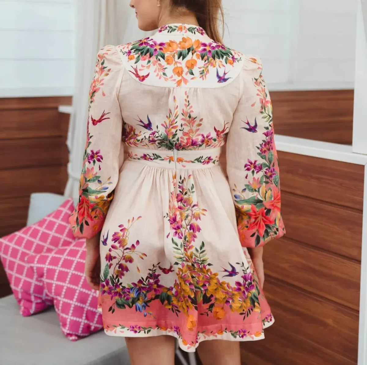 Zimmermann Tropicana Plunge Mini Dress Size 0 AU 8 - Image 2