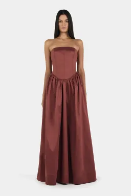 Hansen And Gretel Audrey Gown Pinot Burgundy Size 6 for rent on The Volte - image 1